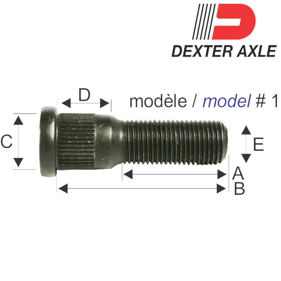 1/2 dexter wheel bolts