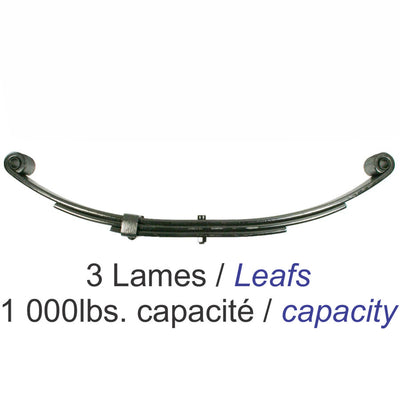 Ressort 3 lames 1000 lbs 23 1/4" – UNA-113 | Suspension de remorque