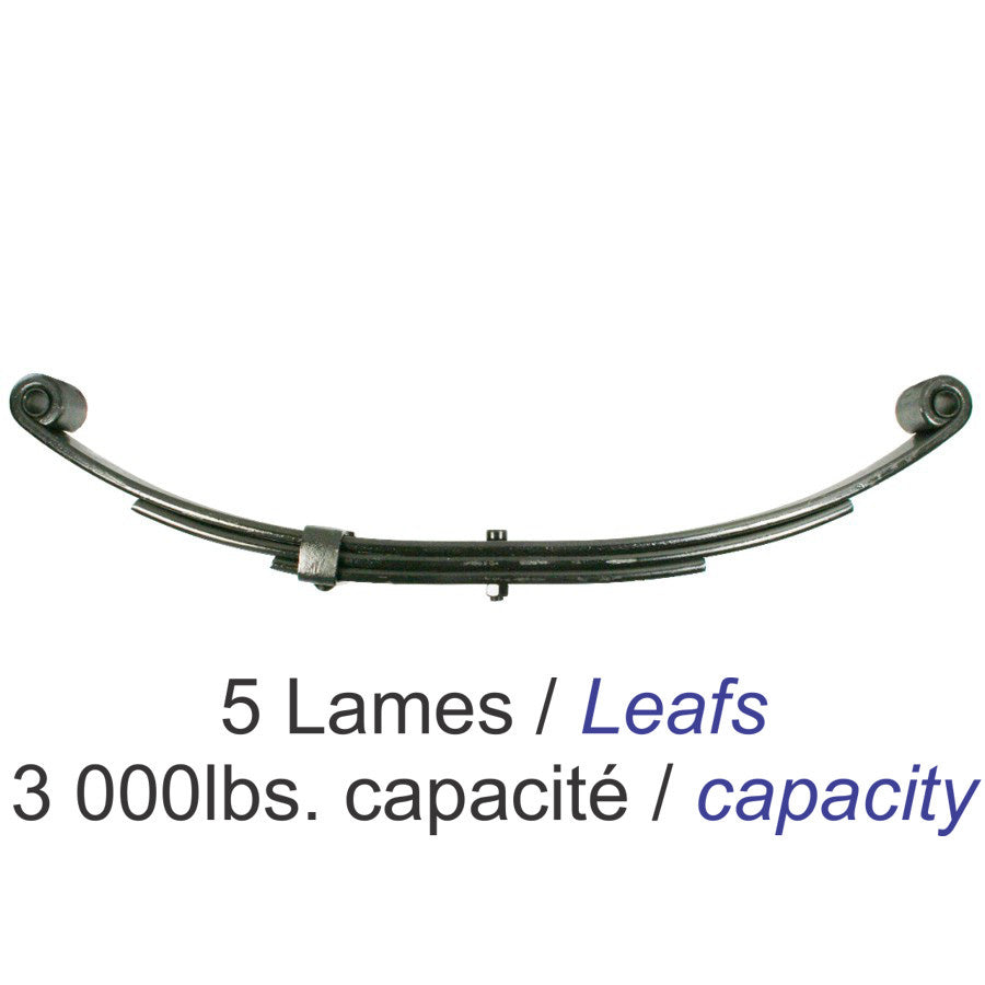 Ressort 5 Lames 25" 3000 lb MG5505 – Suspension UNA-111 pour Remorque
