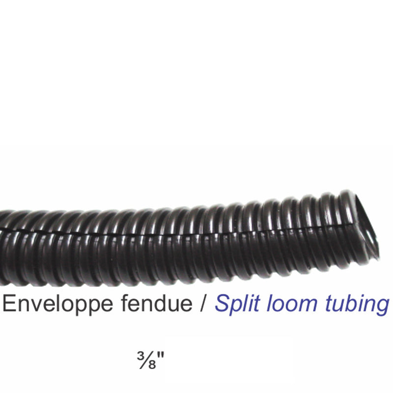Enveloppe fendue 3/8 po – Gaine protectrice pour câbles - VENDU AU PIED