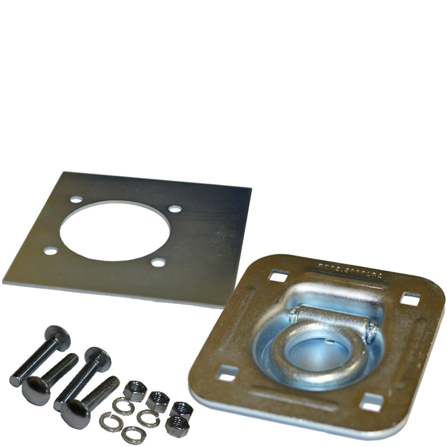 Ancrage encastré pour remorque 5000 lb avec plaque de renfort et boulons