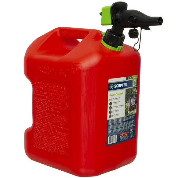 Bidon d’essence 5 gallons Scepter Smart Control – Double poignée et bec anti-déversement