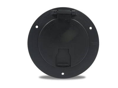 Round Electric Cord Access Hatch – Compatible with 30A/50A, Black, Durable