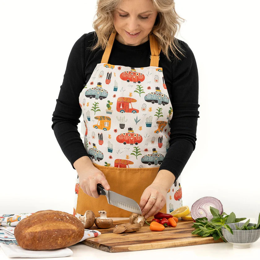 Tablier bohème en coton – "Été des bohèmes" - Les campeuses en cavale