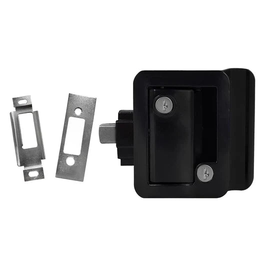 Loquet de porte d'entrée RV PRO avec pêne dormant pour VR – Noir