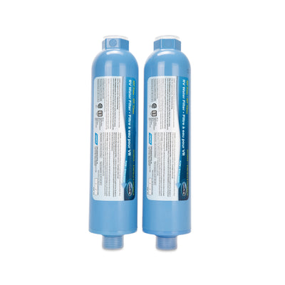 Camco TastePURE RV/Marine Water Filter 2 Pack - Reduces Bad Taste, Chlorine, Sediments, and Bacteria Growth
