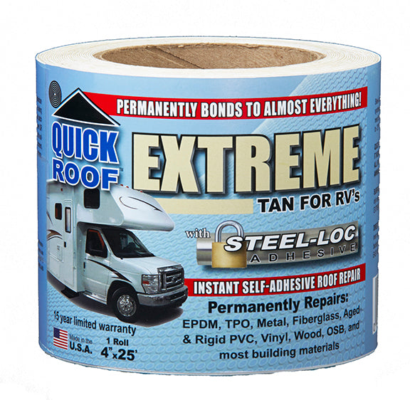 Quick Roof - Self-Adhesive Waterproof Membrane for Roof Repair - 25 Feet, 4 Inches, Aluminum Surface