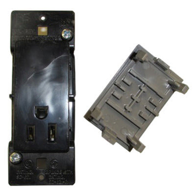 recept - 125v - 15a - single - scd - flush mount - black - p&s sc82156
