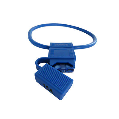 fuse - holder - 15 amp - 10 ga - w/p - w/15 amp fuse - optifuse - lpr-03bl - 10bl - 15a - dc - blue