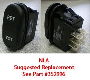 switch - landing gear - 6 prong - black - w/ret/ext on rocker switch