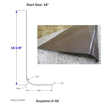 skirt - metal - 030 - 18" x 147" - 2" rad - d-56 - metallic russet - tp