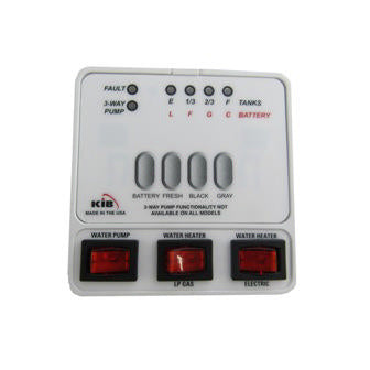 monitor panel - 3 tank - w/dual switch - white bezel & label