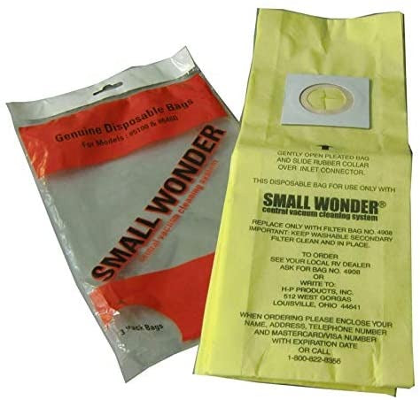 Sacs papier Vacuflo Small Wonder 4908 – Paquet de 3 pour aspirateur central VR