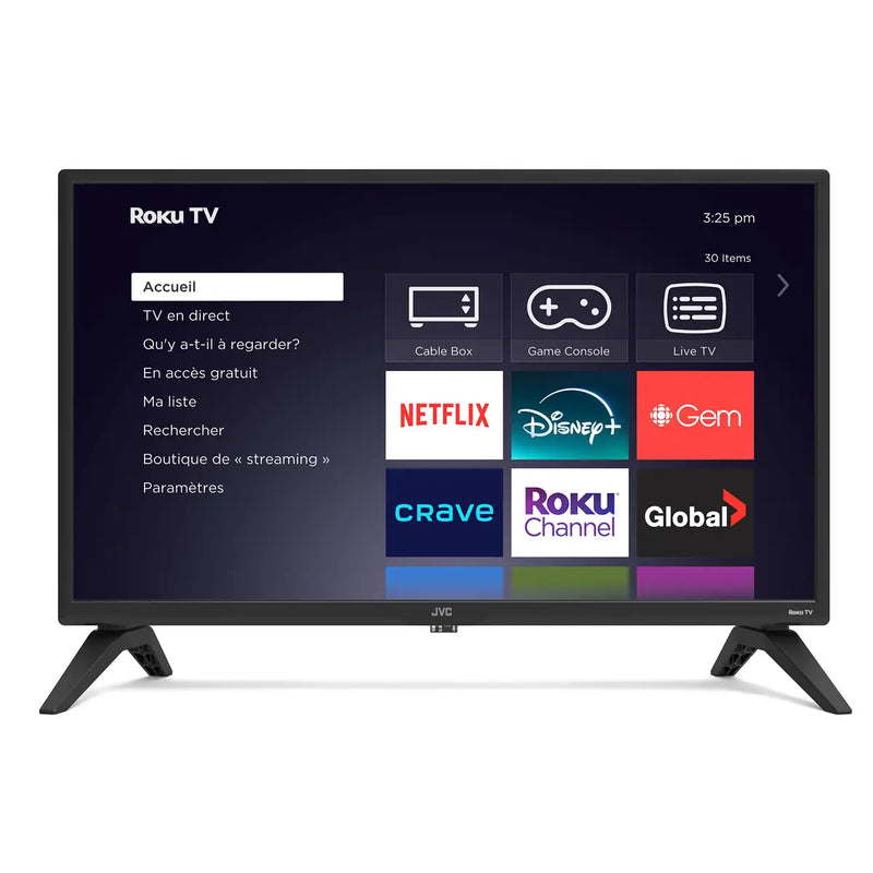 Téléviseur Intelligent 24" JVC Roku HD | Smart TV Wi-Fi avec HDMI et Apps intégrées