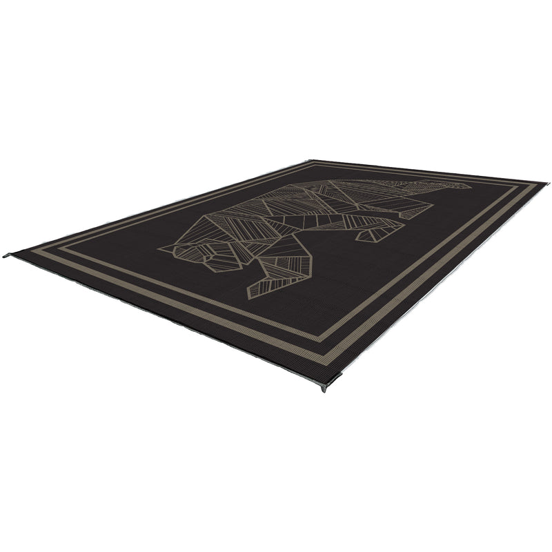 Kuma Bear Rug 12x9 Black/Khaki