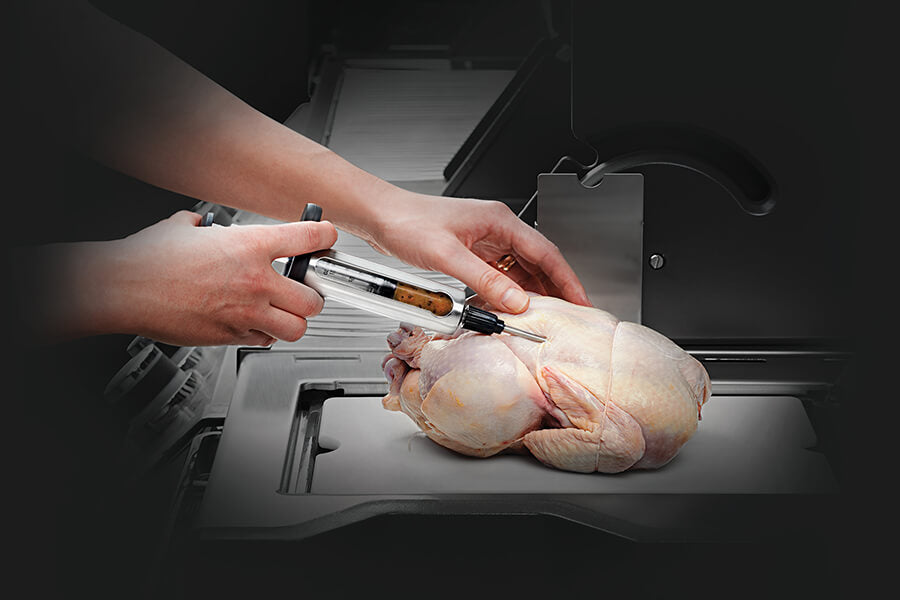 Injecteur de marinade en acier inoxydable Napoleon – avec 2 aiguilles et coffret de rangement