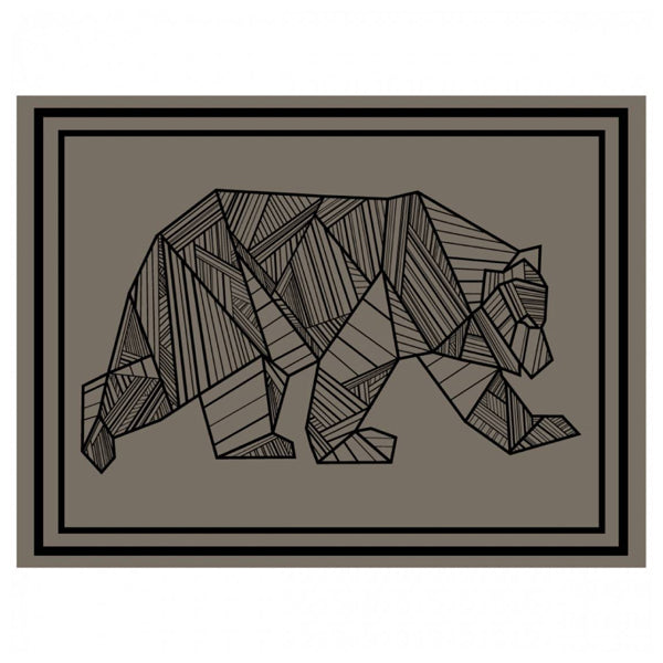 Tapis d'extérieur Kuma Bear 12x9 Noir/Khaki