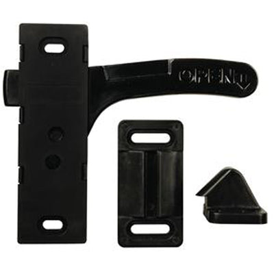 Poignée de Porte Moustiquaire Universelle avec Loqueteau - Noir, Bidirectionnel, Vis Incluses