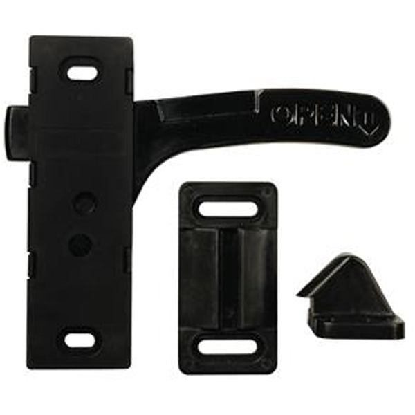 Poignée de Porte Moustiquaire Universelle avec Loqueteau - Noir, Bidirectionnel, Vis Incluses