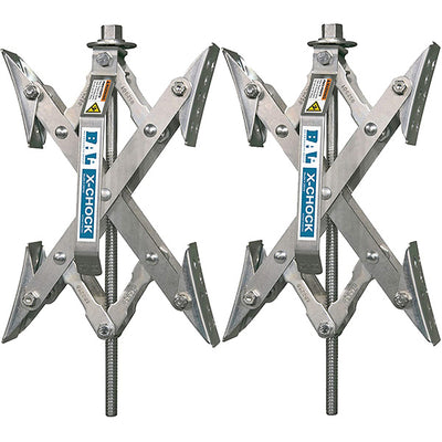 Chock de Roue BAL X-Chock® pour Pneus Tandem - Argent, Jeu de 2, Avec Clé à Cliquet