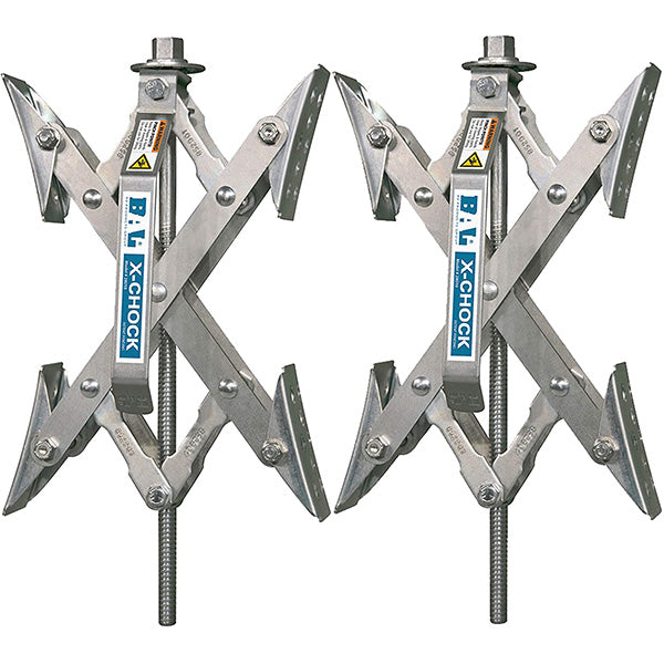 Chock de Roue BAL X-Chock® pour Pneus Tandem - Argent, Jeu de 2, Avec Clé à Cliquet