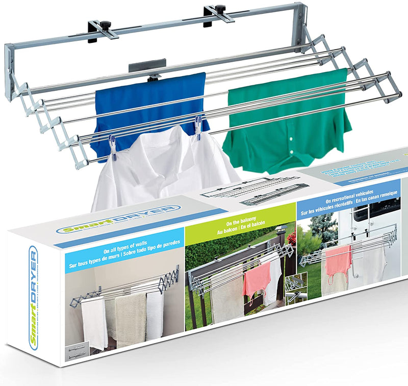 Séchoir à Linge Télescopique Smart Dryer en Acier Inoxydable – Montage sur Échelle, Pliable et Résistant aux Intempéries