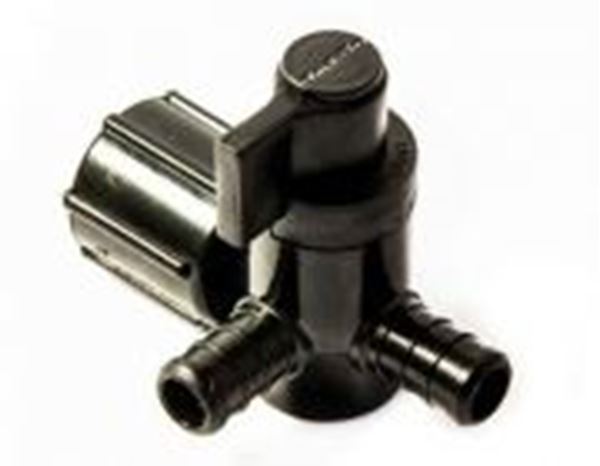 Vanne d’Arrêt d’Eau Douce 3 Voies EcoPoly 1/2" PEX - Plastique Noir