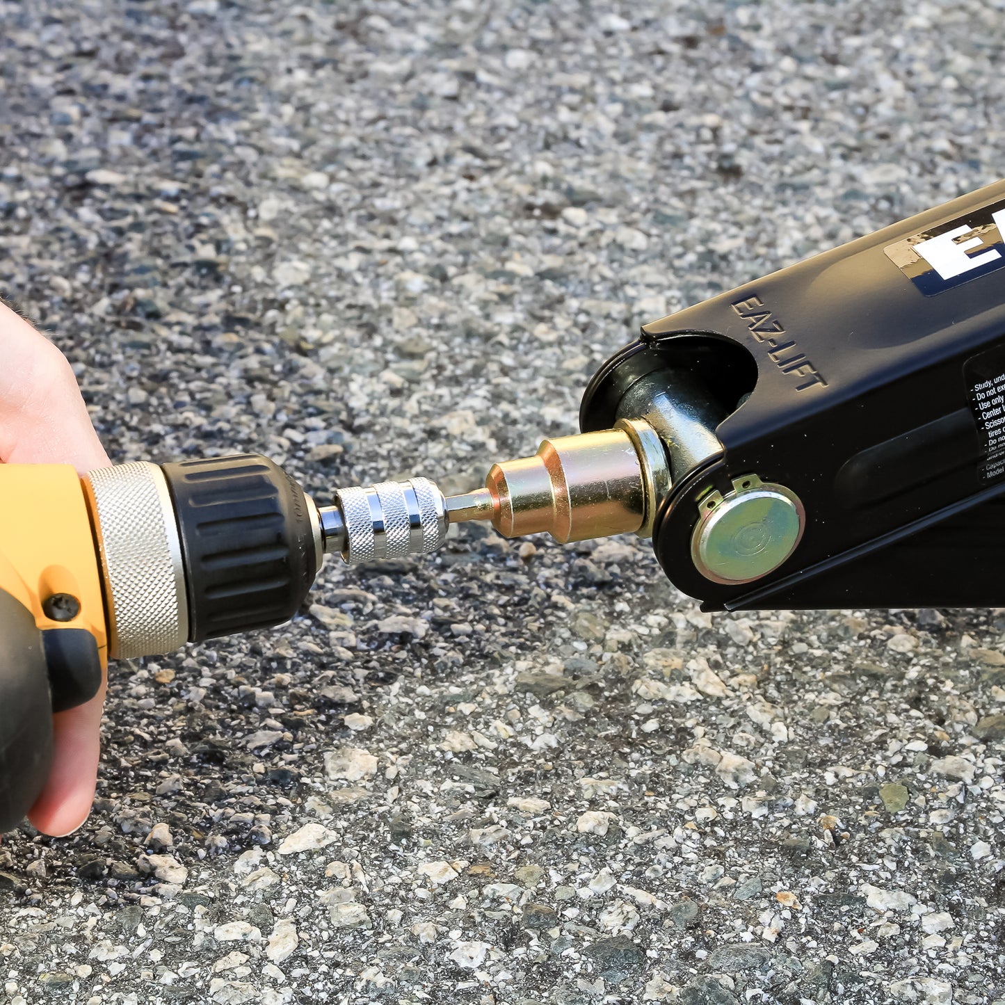 Douille Camco ¾ pouce pour cric à ciseaux avec douille hexagonale à changement rapide de ¼ pouce pour perceuse - Ajustement universel