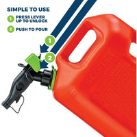 Bidon d’essence 5 gallons Scepter Smart Control – Double poignée et bec anti-déversement