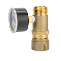 Camco Brass Water Pressure Regulator with Gauge - Protects Your RV or Boat Plumbing