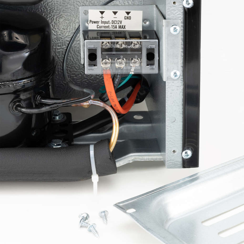 Réfrigérateur 12V 3.3 pi³ SHURCOLD en acier inoxydable pour VR, bateau et chalet