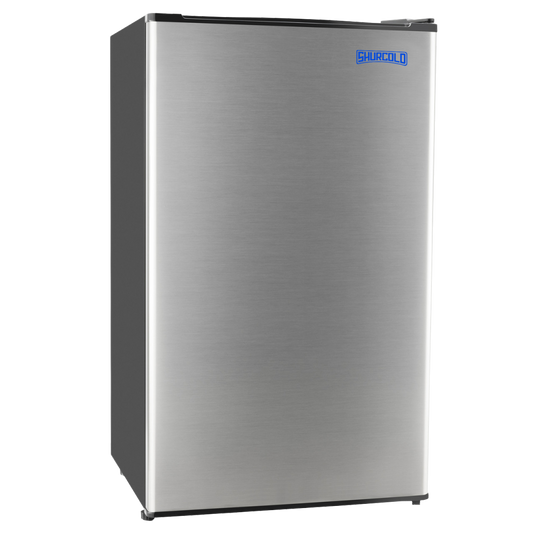 Réfrigérateur 12V 3.3 pi³ SHURCOLD en acier inoxydable pour VR, bateau et chalet