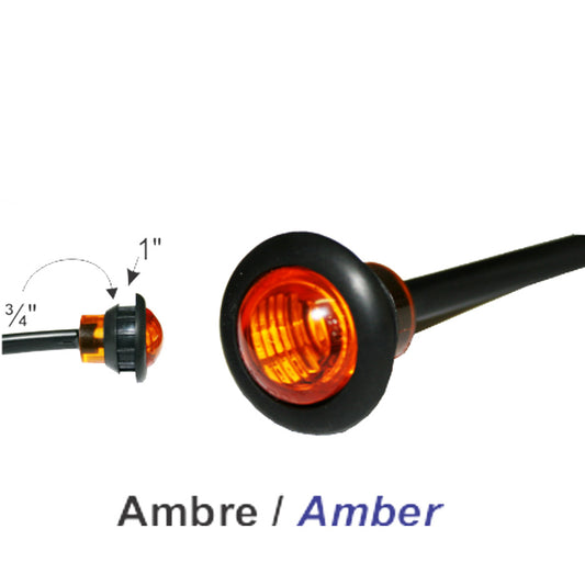 Lumière de position ronde LED ambre pour remorque