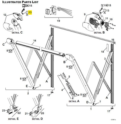 black screw cover arm awning