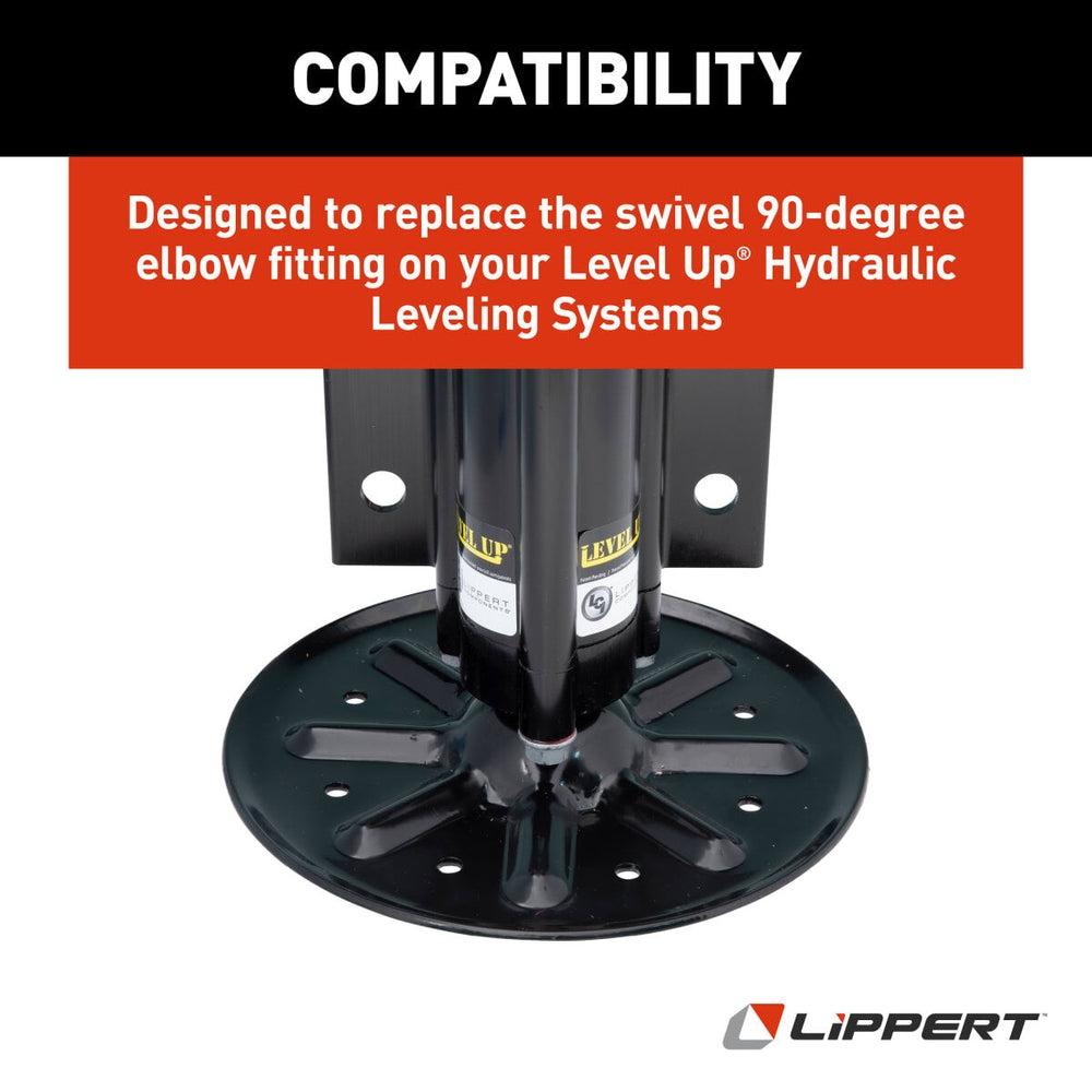 Raccord hydraulique coudé 90° 1/4" Lippert #6809-04-04 pour système de nivellement RV