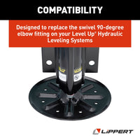Raccord hydraulique coudé 90° 1/4" Lippert #6809-04-04 pour système de nivellement RV