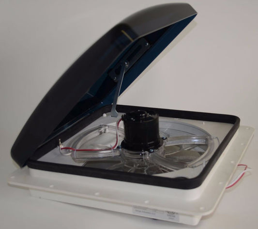 Ventilateur de toit réversible Heng's Zephyr 14" x 14" pour camping-car - 3 vitesses, 12V, couvercle blanc