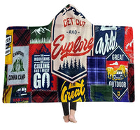 Couverture Hoodie 3D Premium en Sherpa et Minky – Motif Explore | Ultra Confort