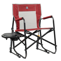 Chaise à bascule Pliable GCI Outdoor Freestyle Rocker™ avec table d'appoint – Confort extérieur portable