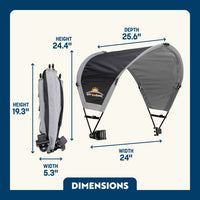 Pare-soleil à pince GCI Outdoor noir – Protection UPF 50 pour chaise de camping