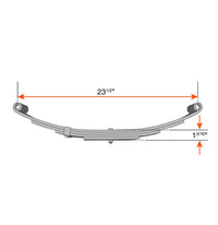 Double Eye Leaf Spring Suspension Kit 3000lbs for Trailers – 23 1/2” with Hardware Included