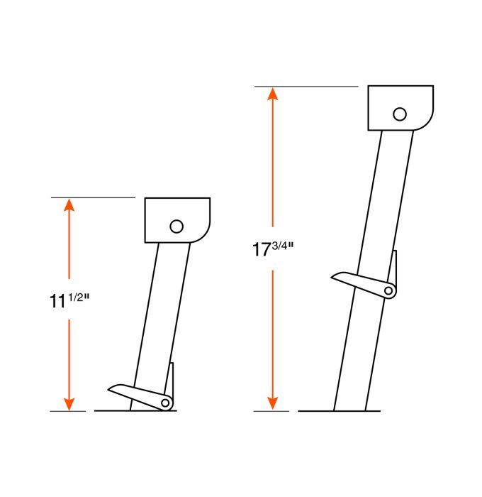 Vérin stabilisateur RAM 1000 lbs noir – Course 6" SJ-100
