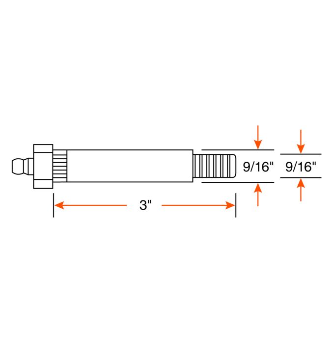Boulon graissable 9/16"-18 x 3" pour suspension – Quincaillerie robuste pour remorques