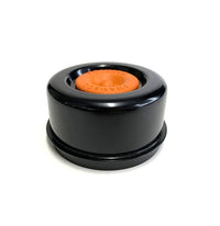 Black 8-Bolt Dust Cap with Orange E-Z Lube Rubber 2 3/4" FRAMECO