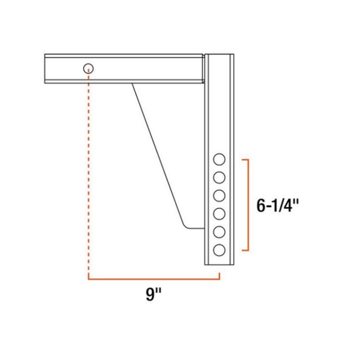 Barre d’attelage ajustable CURT surbaissée 8 3/4" – Contrôle de balancement et barre à torsion (2"x2")
