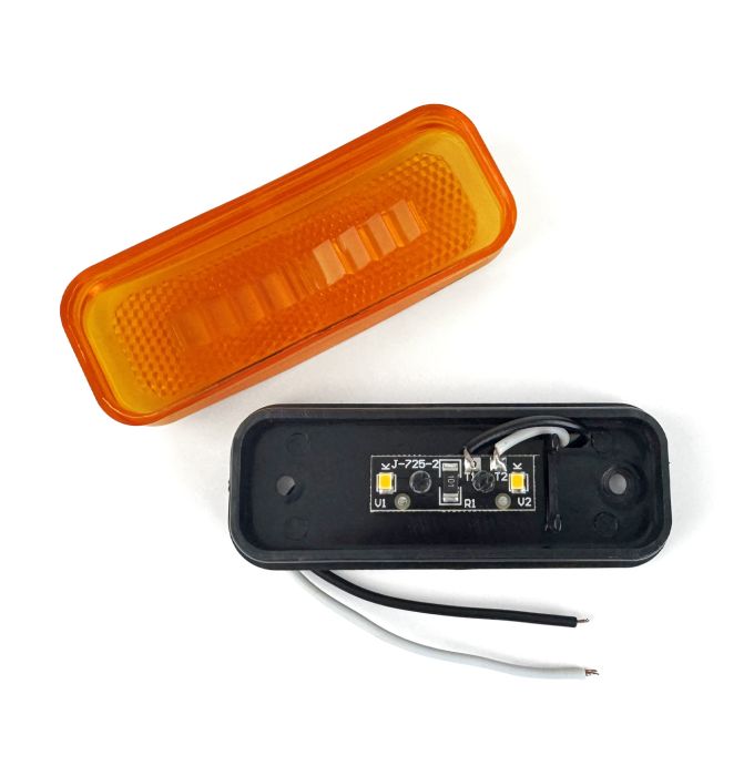 Feu de position LED ambre 4" x 1 1/2" – 2 diodes avec connecteur 2 fils