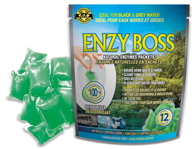 Enzy Boss - Traitement et Désodorisant pour Réservoirs de Rétention de RV - 12 Sachets