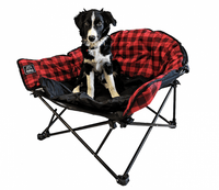 Lit pour Chien Lazy Bear Kuma – Confortable, Coussin Amovible, Cadre Robuste, Idéal Camping