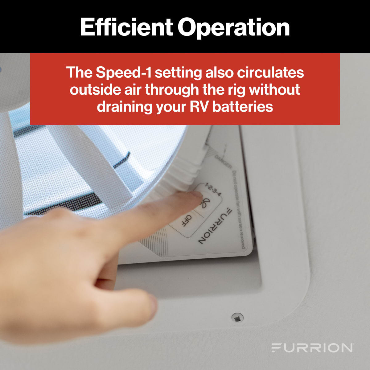 Ventilateur d'Évent de Toit pour VR Furrion® 14" - 12V, 4 Vitesses, Facile à Installer