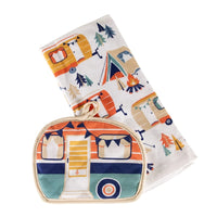 Ensemble Serviette et Manique Lippert – Motif Camping | Accessoires de Cuisine pour VR et Camping